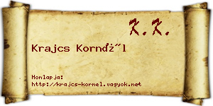 Krajcs Kornél névjegykártya