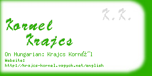kornel krajcs business card